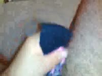 Teen boy jerks off to her sister's undies